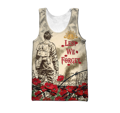 Premium Unisex Hoodie Poppy Flower Lest We Forget Anzac Day ML