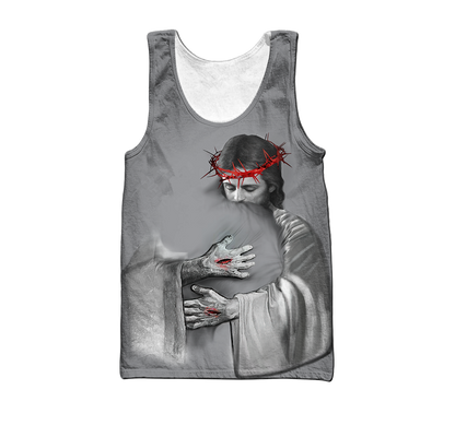 In the Arms of Lord v1 Grey Tone - Christian - 3D All Over Printed Style for Men and Women