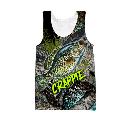 Custom name Crappie Fishing on skin 3D Design print shirts