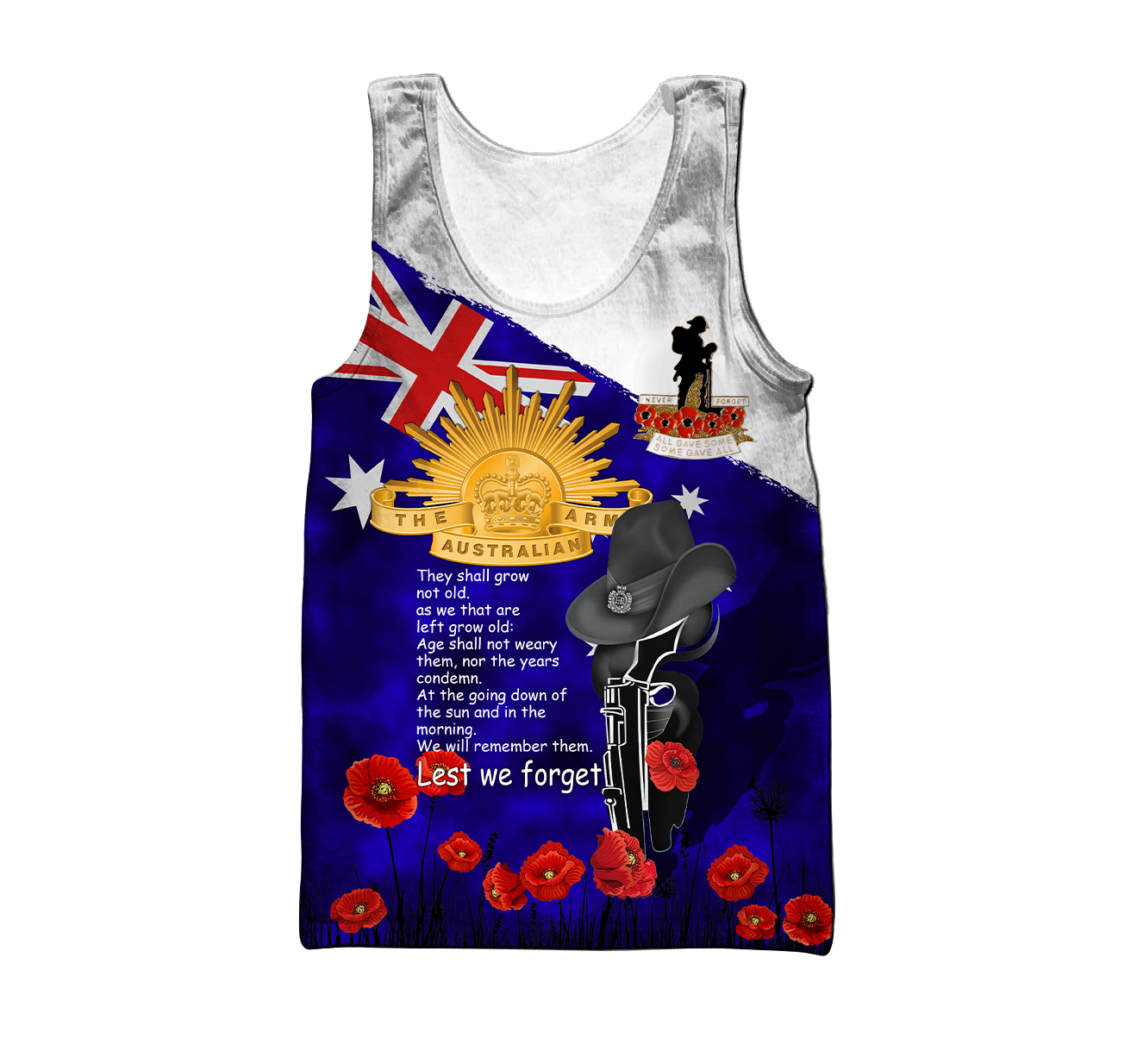 Premium Anzac Day Lest We Forget 3D All Over Printed PL