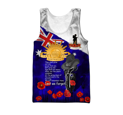 Premium Anzac Day Lest We Forget 3D All Over Printed PL