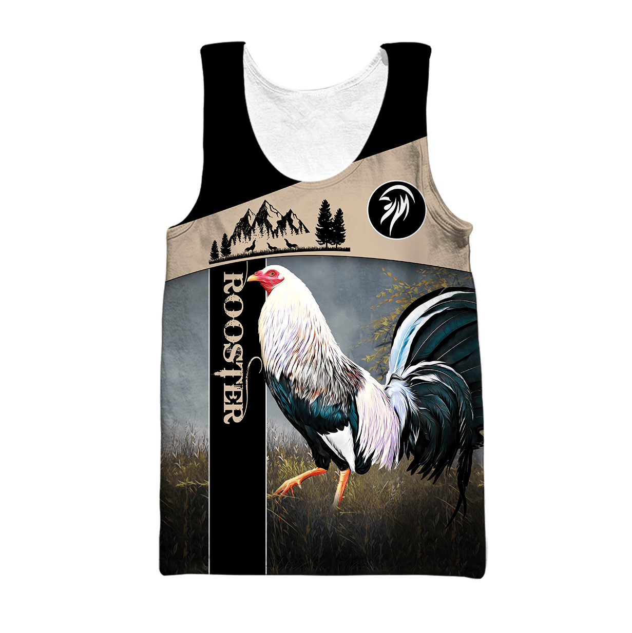 Premium White Rooster Farmer 3D All Over Printed Unisex Shirts