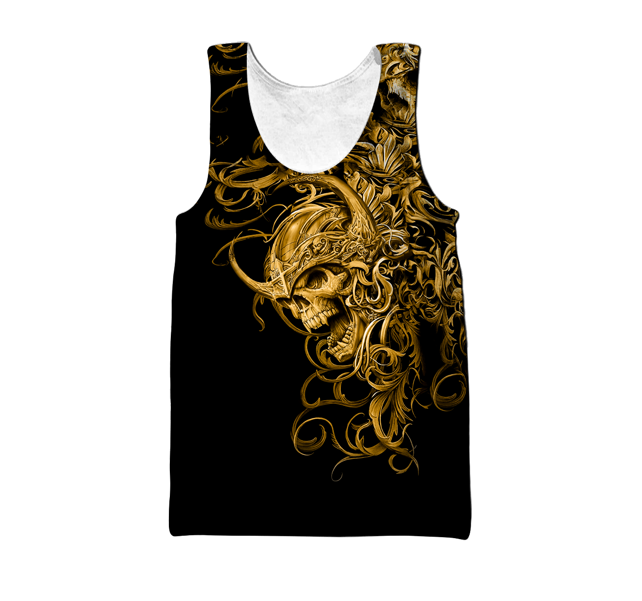 Premium Skull 3D All Over Printed Unisex Shirts Golden Warrior