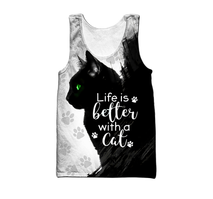 Black Cat 3D All Over Printed Shirts