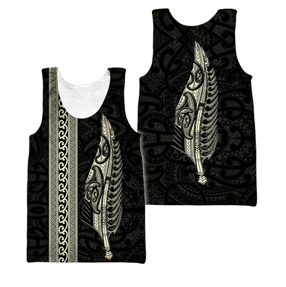 Maori Silver Fern Gold 3D Printed Unisex Shirts