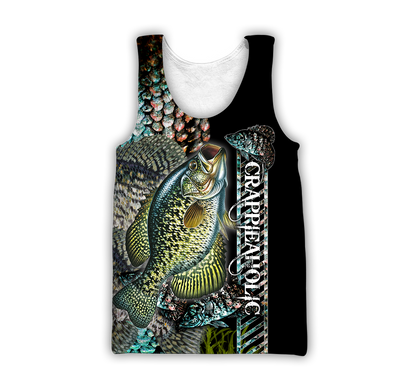 Fishaholic Crappie Fishing camo unisex 3d all over printed shirts