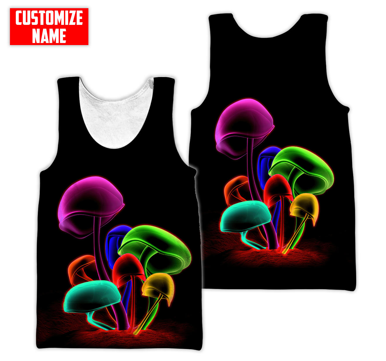 Customize Name Mushroom Hippie 3D All Over Printed Unisex Shirts