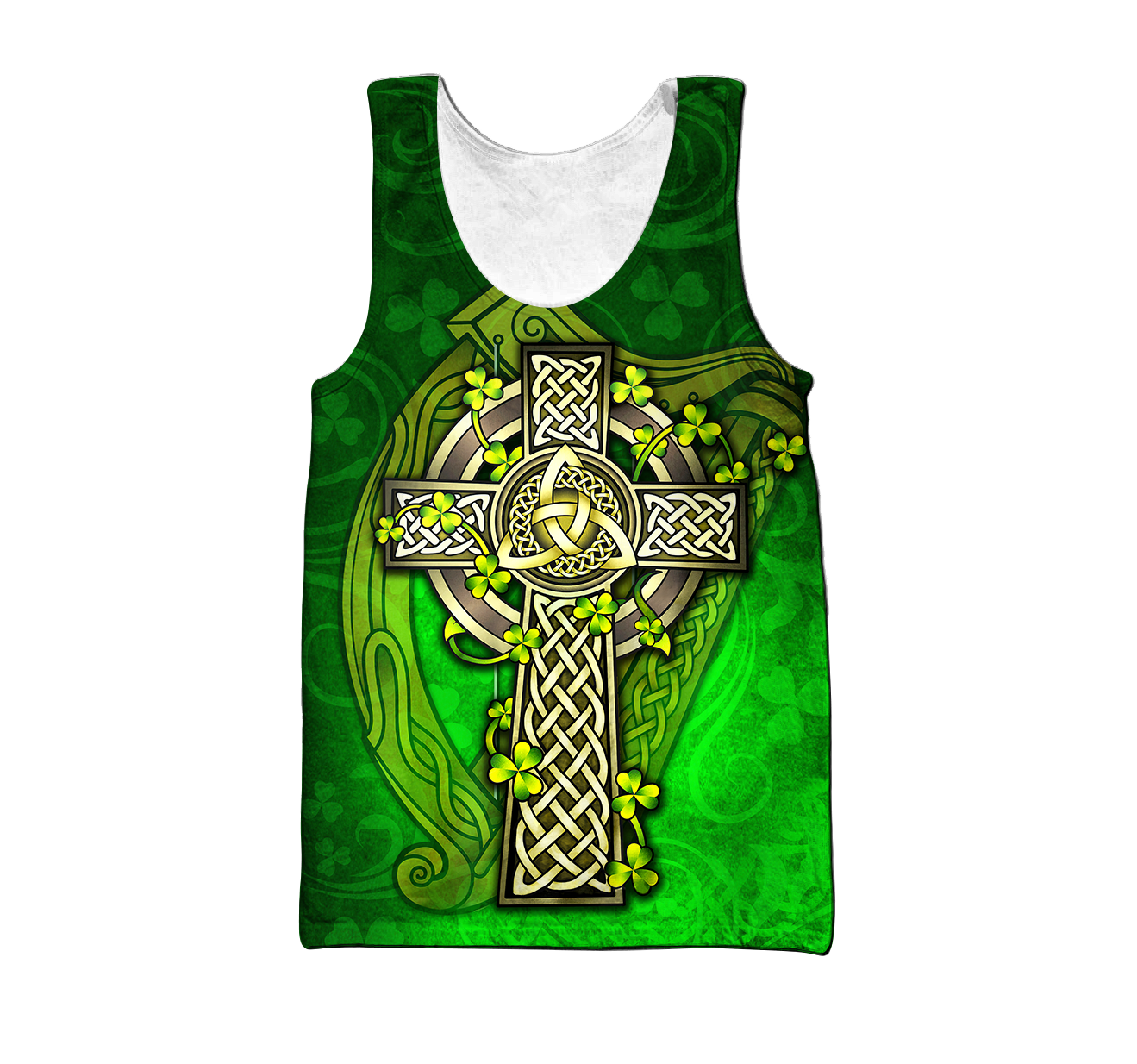 Premium Unisex Hoodie Irish St.Patrick  Celtic Cross And The Irish Harp ML