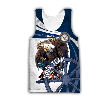 Custom name US Navy Veteran Team Boat 3d printed shirts Proud Military