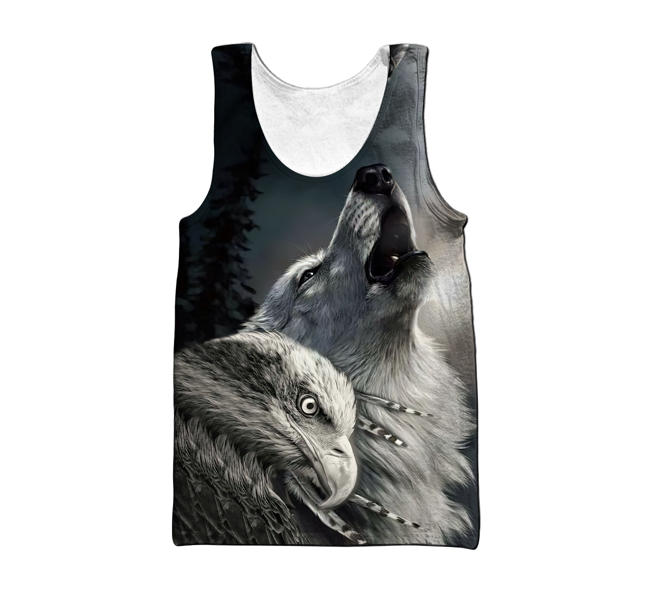 Eagle And Wolf Native American Hoodie 3D All Over Printed Shirts