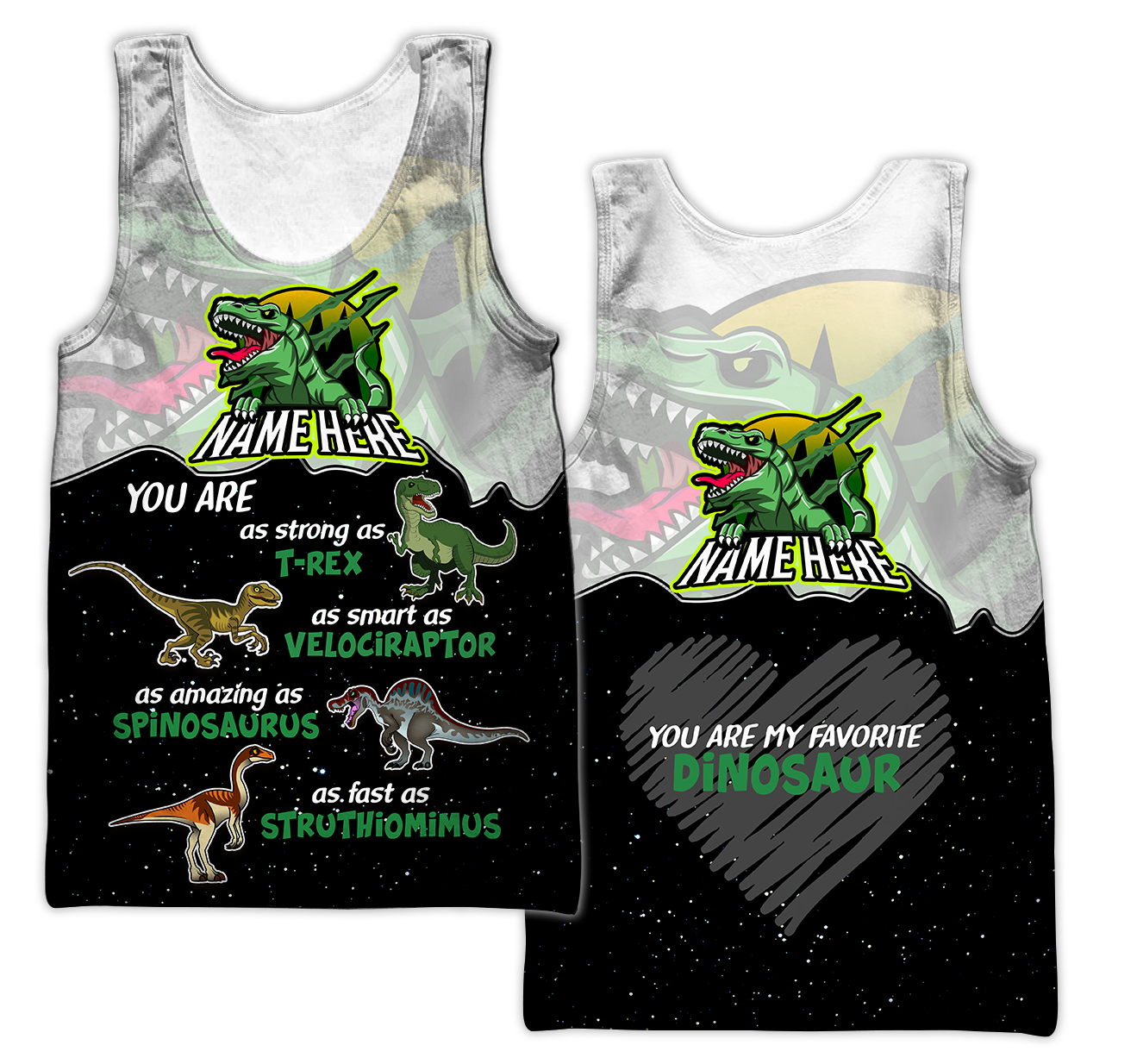 Customize Name Dinosaur 3D All Over Printed Unisex Shirts My Favorite Dinosaur