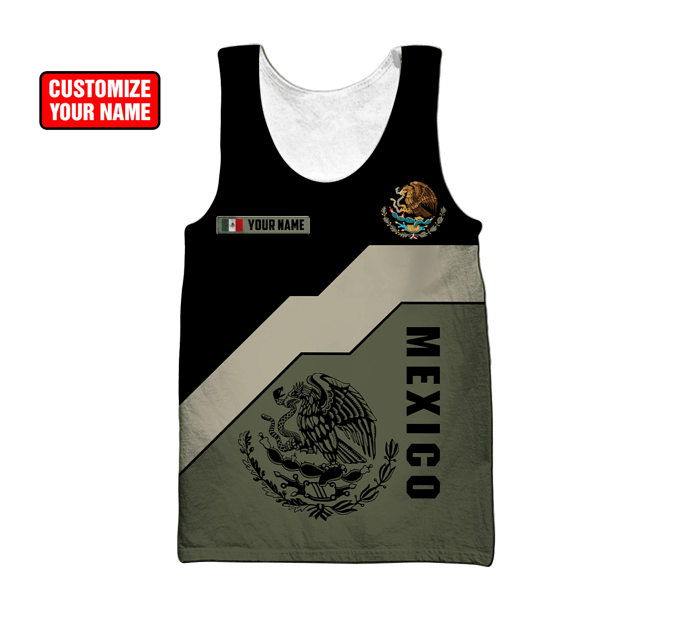 Personalized Name Mexico 3D All Over Printed Unisex Hoodie