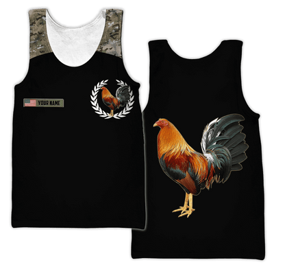 Personalized American Rooster 3D Printed Unisex Shirt