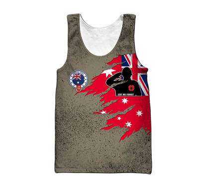 Tmarc Tee Anzac day remembrance Kiwi and Australia uniforms 3D print shirt