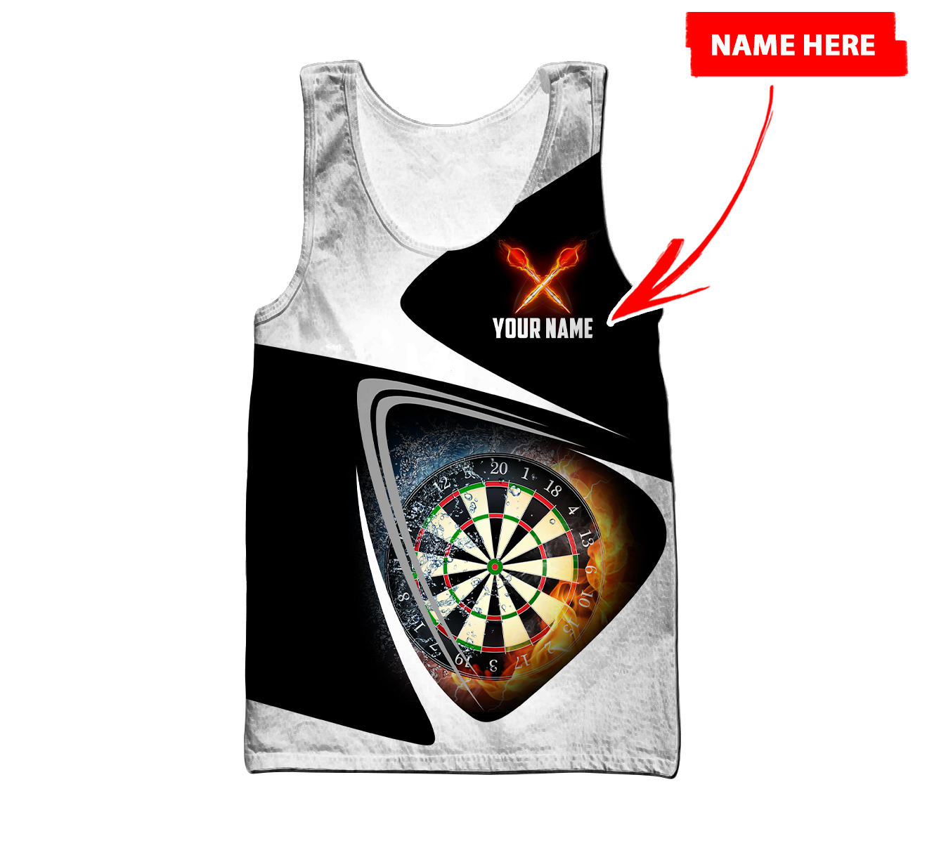 Darts Personalized Name Premium 3D All Over Unisex Hoodie ML