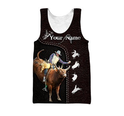 Customize Name Bull Riding 3D All Over Printed Unisex Shirts