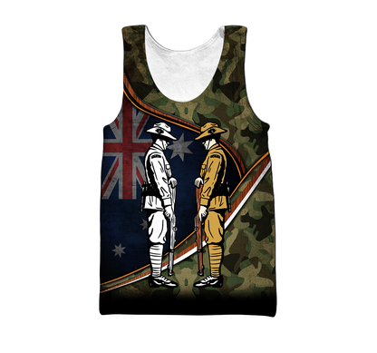 Tmarc Tee Remembrance Soldiers camo Australia and Kiwi 3D print shirts