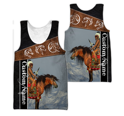 Personalized Name Native Horse 3D All Over Printed Unisex Shirts