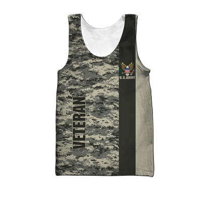 US Army Veteran  Personalized name 3D All Over Printed Unisex Shirts