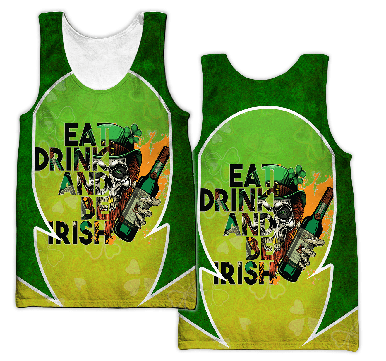 Happy St Patrick's Day Irish Skull 3D All Over Printed Unisex