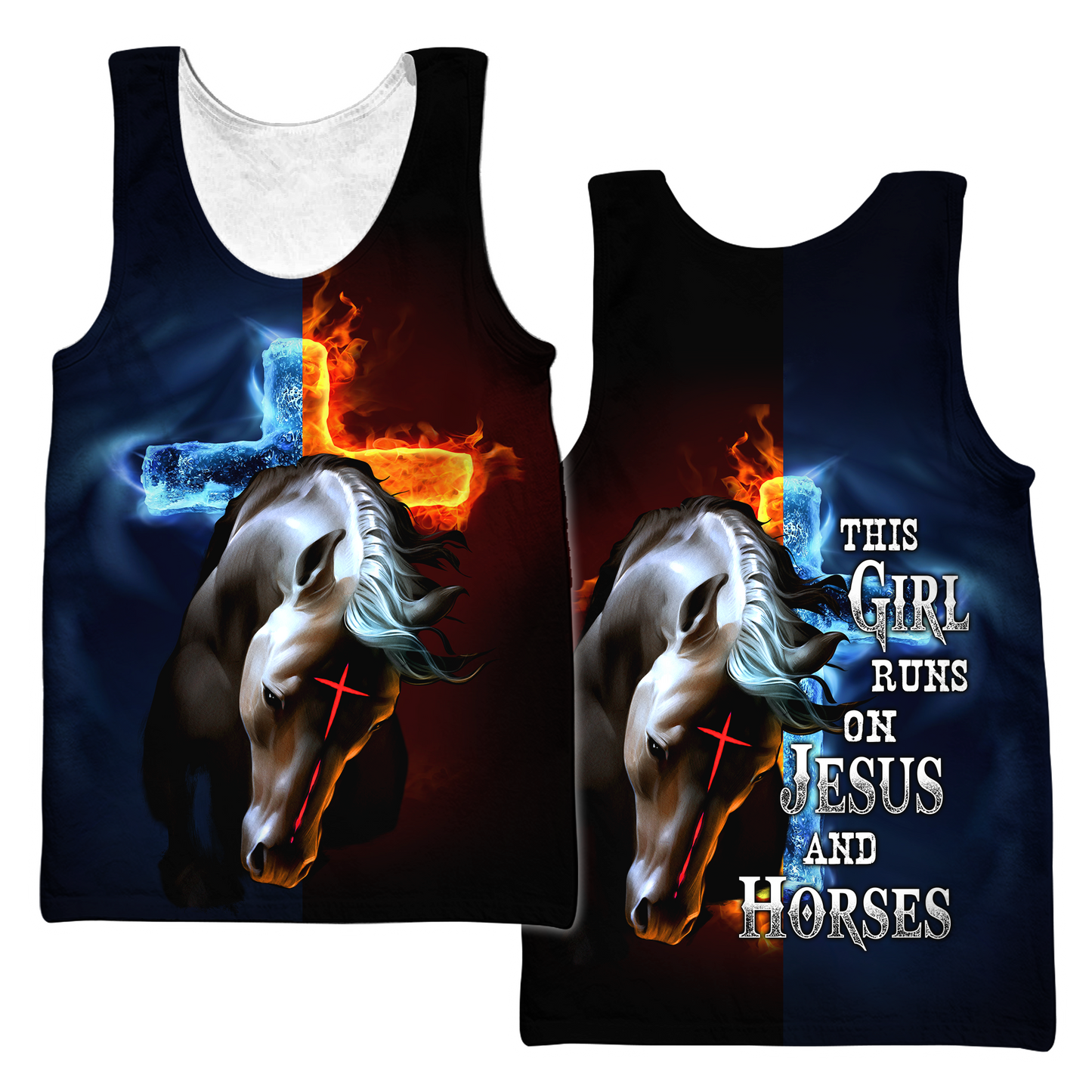 Horse And Jesus 3D All Over Printed Shirts For Men And Women