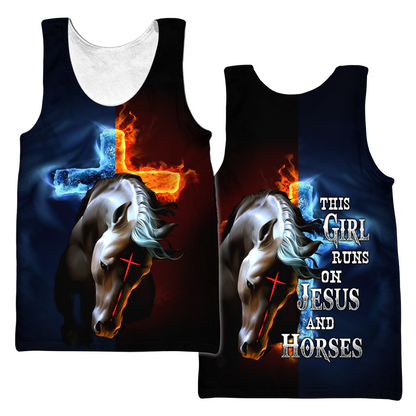 Horse And Jesus 3D All Over Printed Shirts For Men And Women