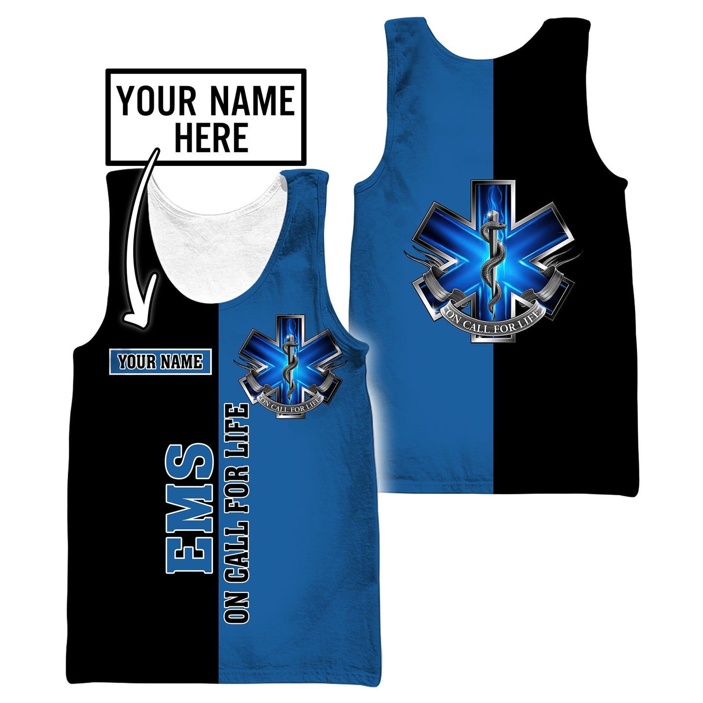 Premium EMS Personalized Name 3D All Over Printed Unisex Shirts
