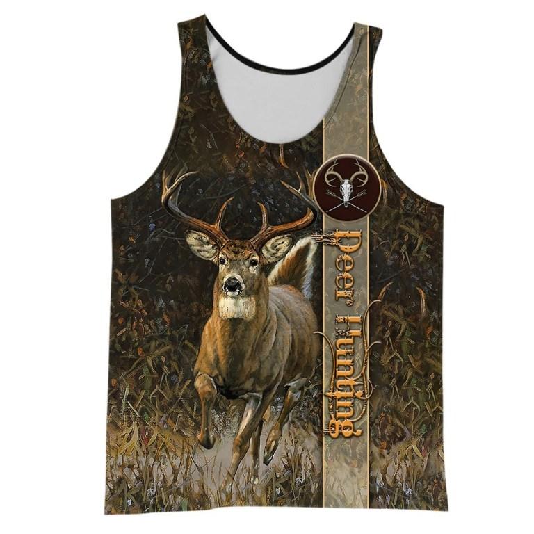 Personalized Name Deer Hunting 3D All Over Printed Unisex Shirts Brown Camo