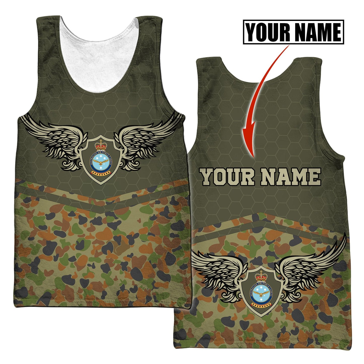 Premium Personalized Australian Air Force Camo Anzac Day 3D Printed Hoodie