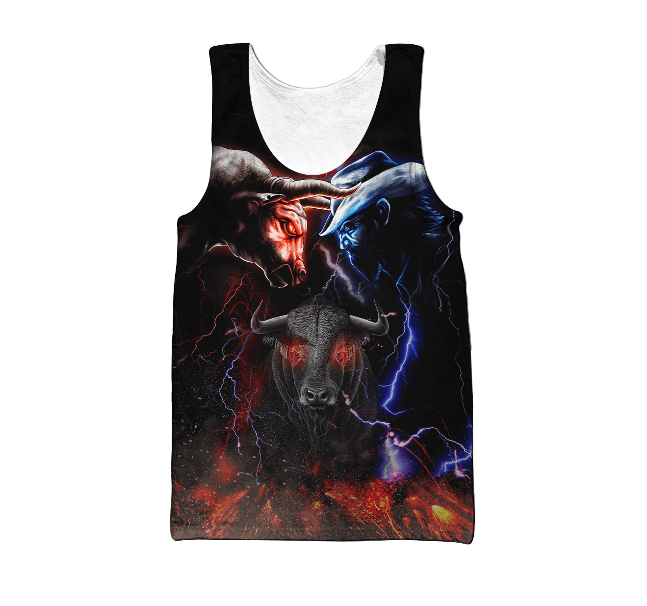 Tmarc Tee Bull Riding Red Blue Fight 3D All Over Printed Unisex Shirts