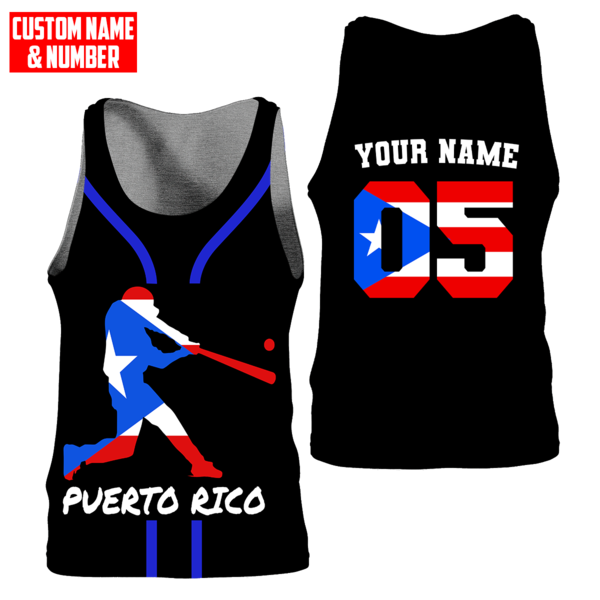 Customize Name And Number Puerto Rico 3D All Over Printed Unisex Shirts