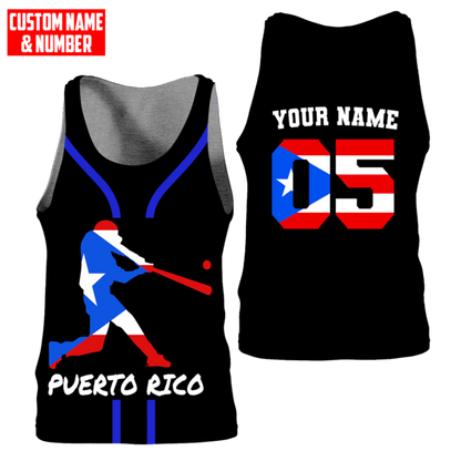 Customize Name And Number Puerto Rico 3D All Over Printed Unisex Shirts
