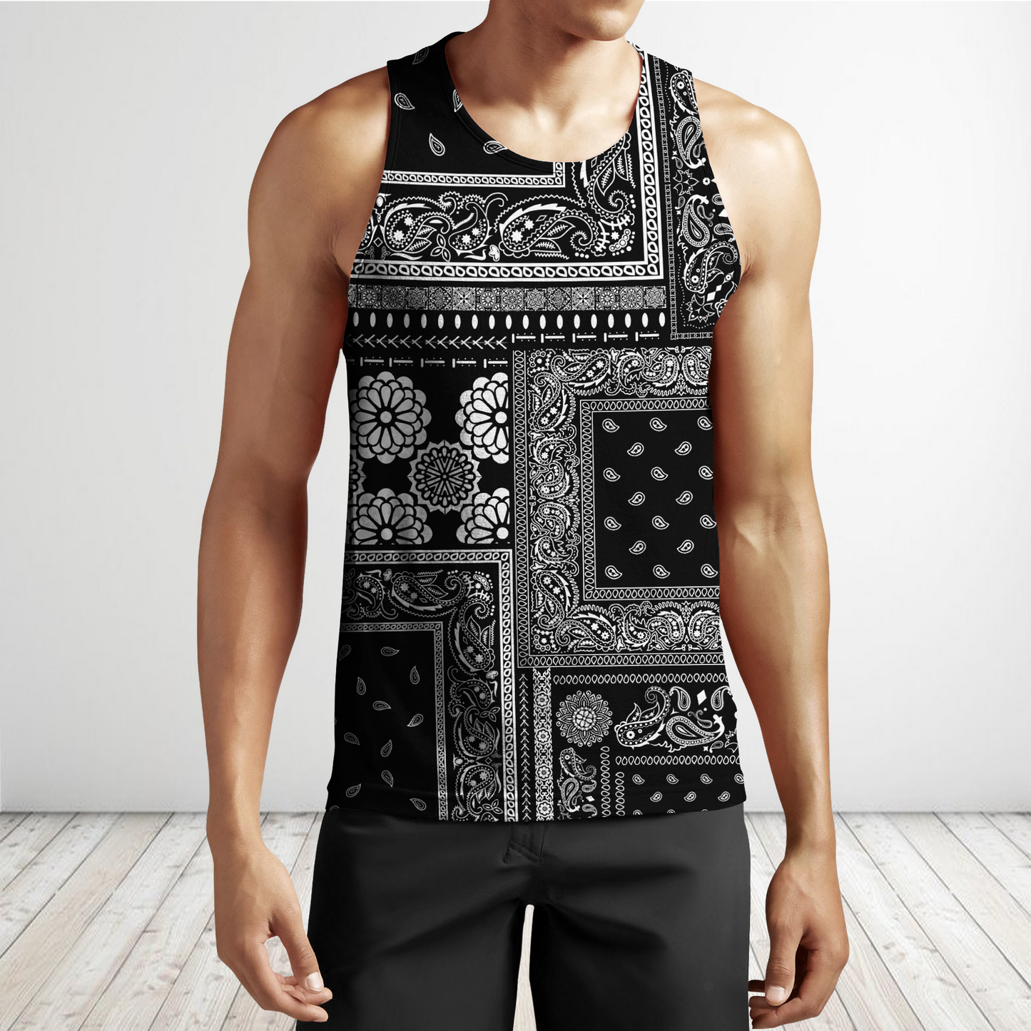 Paisley Bandana Vibe with Black White tone Street Style 3D All Over Printed