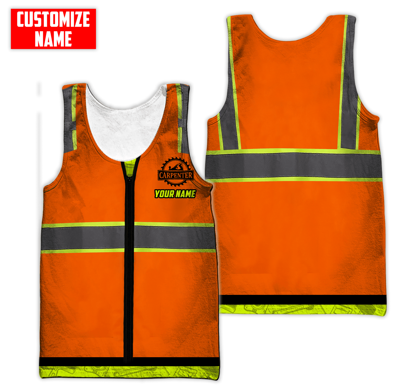 Personalized Name Carpenter 3D All Over Printed Unisex Safety Ver 5