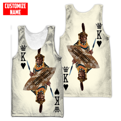 African Culture Black King Zulu Unisex Hoodie ML Personalize Name