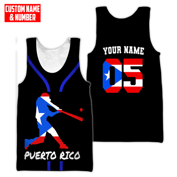 Customize Name And Number Puerto Rico 3D All Over Printed Unisex Shirts