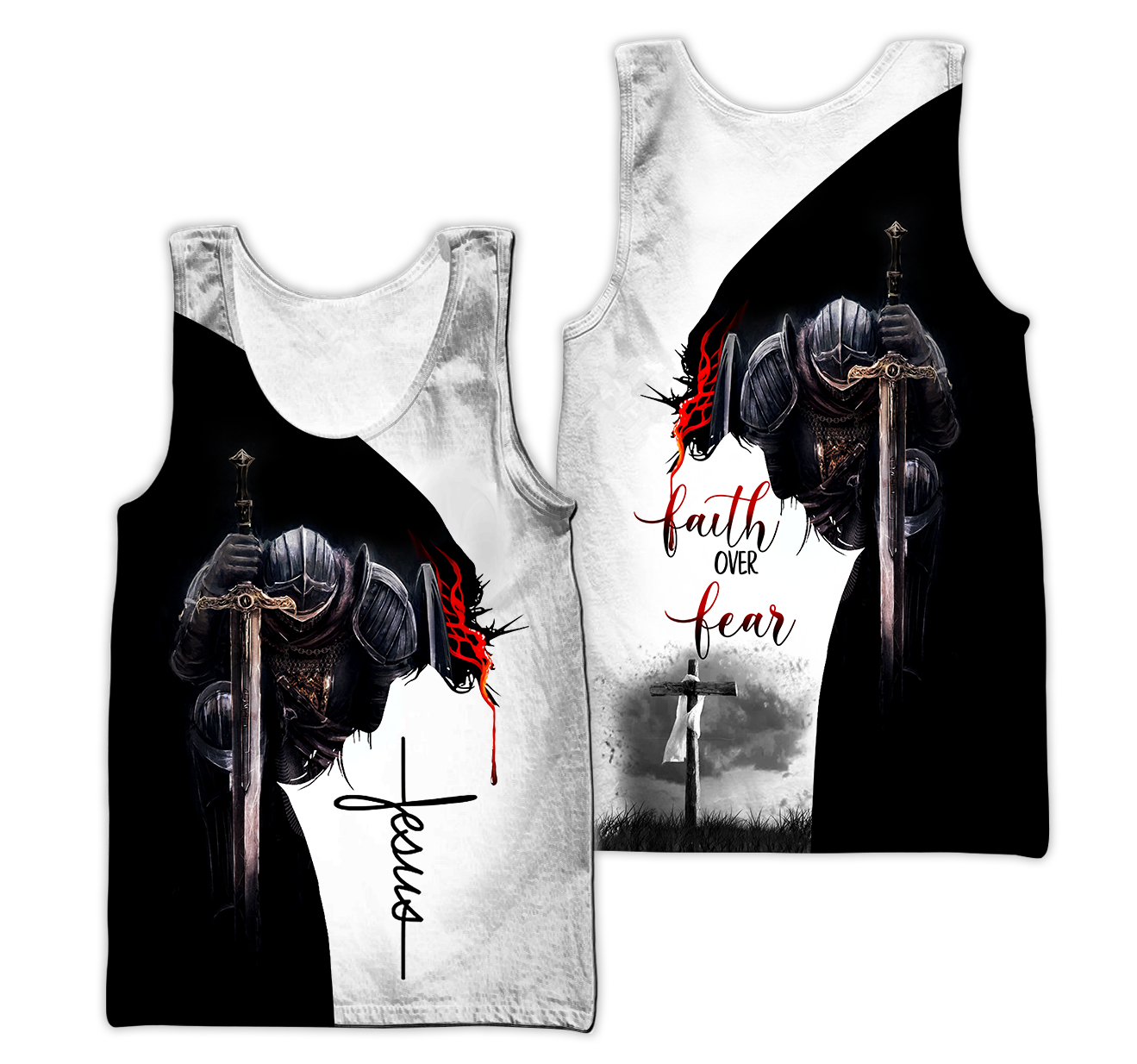 Jesus Christ Faith Over Fear 3D Printed Hoodie, T-Shirt for Men and Women