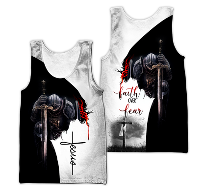 Jesus Christ Faith Over Fear 3D Printed Hoodie, T-Shirt for Men and Women