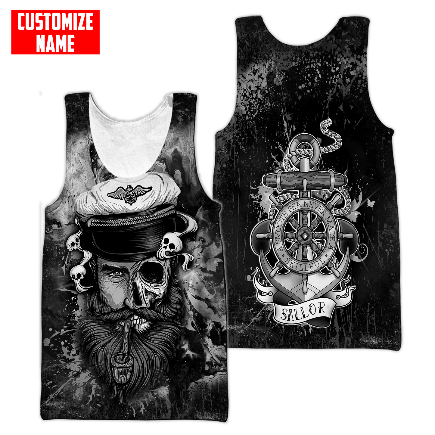 Customized name A Smooth Sea Never Made A Skillful Sailor 3D Printed Shirts