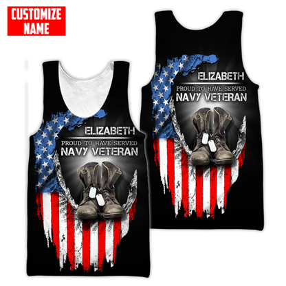 Proud To Have Served Navy Veteran 3D All Over Printed For Man And Women