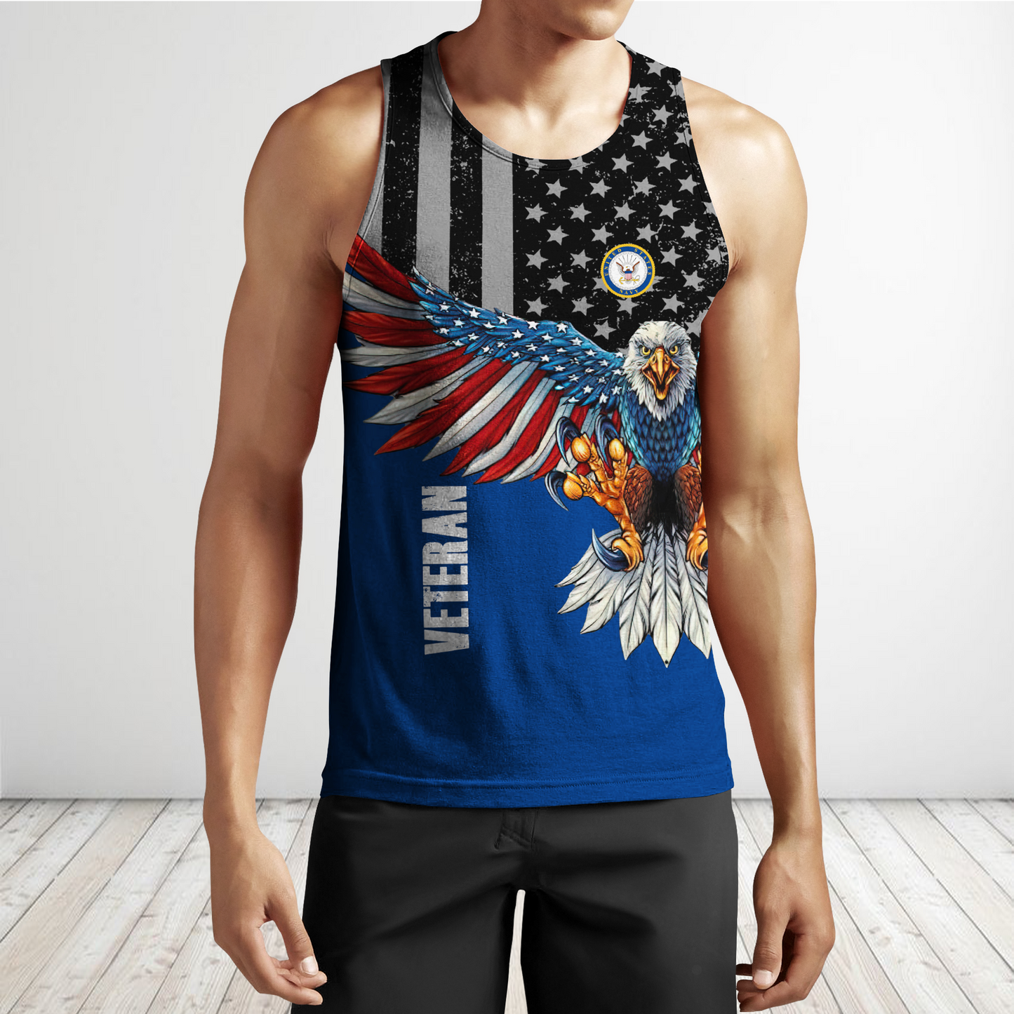 Custom name US Navy Veteran Eagle 3d printed shirts Proud Military