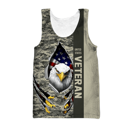 Eagle US Veteran 3D All Over Printed Hoodie