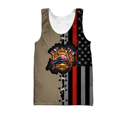 Customize Name Firefighter 3D All Over Printed Unisex Shirts