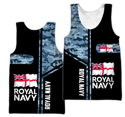 Custom name British Navy Camo 3D Design print shirts
