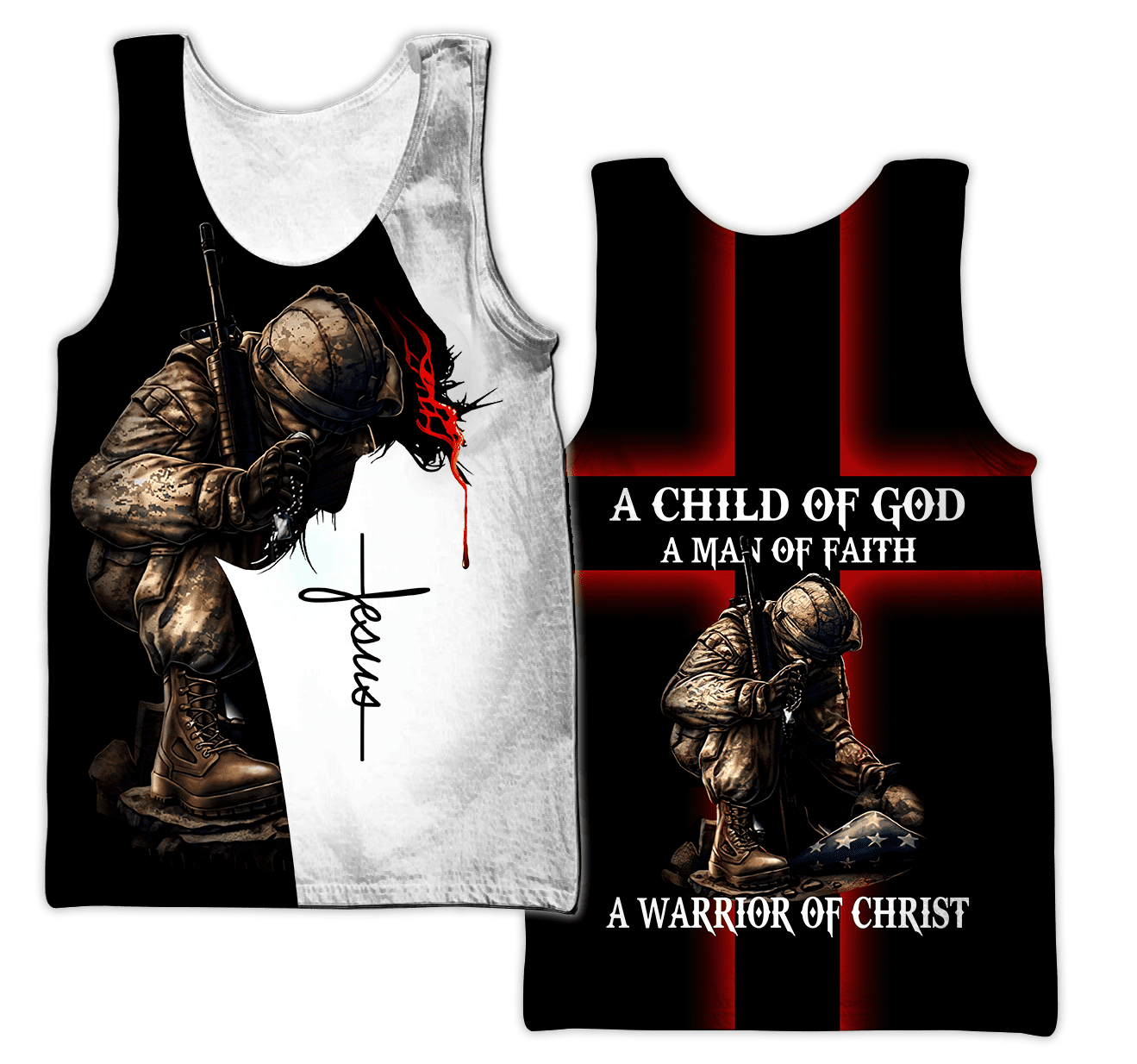 Jesus Christ Veteran 3D Printed Hoodie, T-Shirt for Men and Women