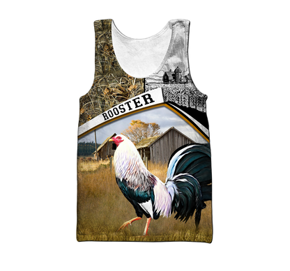 Rooster 3D All Over Printed Unisex Deluxe Hoodie ML