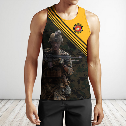 American US Marine Over Printed Unisex Deluxe Hoodie ML