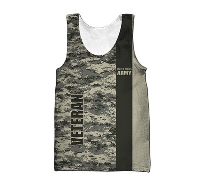 US Army Veteran Personalized name 3D All Over Printed Unisex Shirts