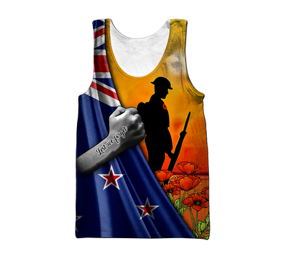 Lest we forget New Zealand Veteran 3D print shirt