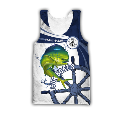 Custom name Mahi mahi fishing boat team Catch and Release 3D Design print shirts